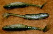 5" Swim Minnow Dark Smallie Magic Paddle Tail Swimbait Trailer for A Rig 50 pack