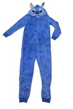 Disney Lilo  Stitch Sleepwear One Piece Adult Costume Pajamas Plush Hood Sz XS
