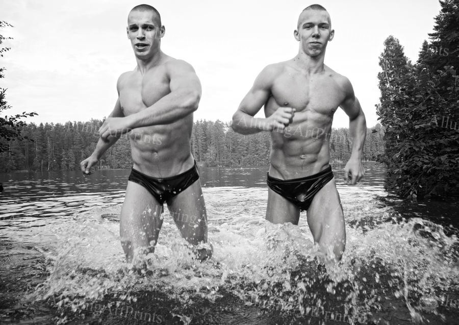 Shirtless Male Model Photo Print Muscular Handsome Hunk with Abs -EE168