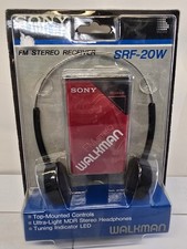 SONY FM Stereo WALKMAN Model SRF-20W Red With Headphone Belt Clip Manual 1979
