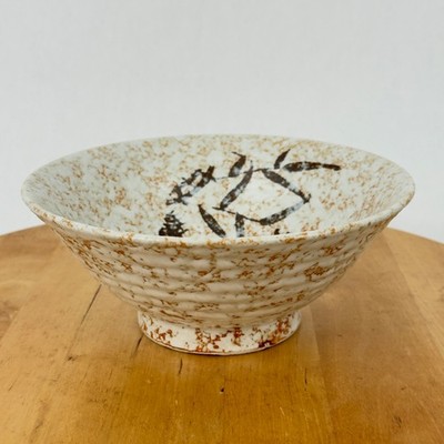 Shino-ware Speckled Japanese Pottery Bowl, Shino-yaki Soba Udon Bowl, Ikebana