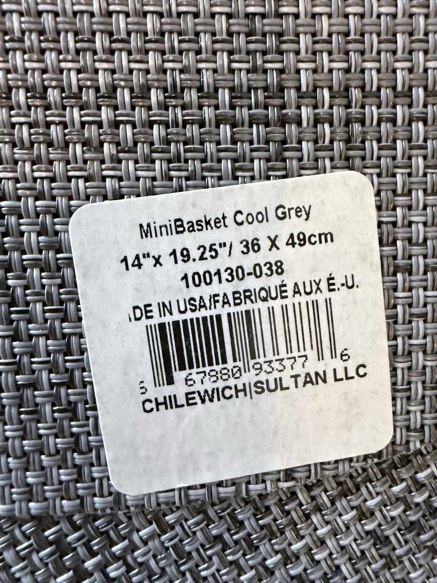 Chilewich Mini Basketweave Oval placemat cool gray. Set of 4 MSRP