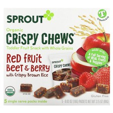 Organic Crispy Chews, 12 Months  Up, Red Fruit Beet  Berry with Crispy Brown