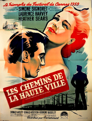 Simone Signoret Laurence Harvey ROOM AT THE TOP Clayton 1959 FRENCH POSTER 47x63