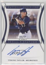 2020 Panini National Treasures Social Signatures 6/99 Tyrone Taylor Auto 7wx
