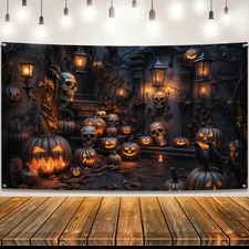 KatchOn, XtraLarge Spooky Halloween Backdrop - 72x44 Inch | Halloween Banner ...