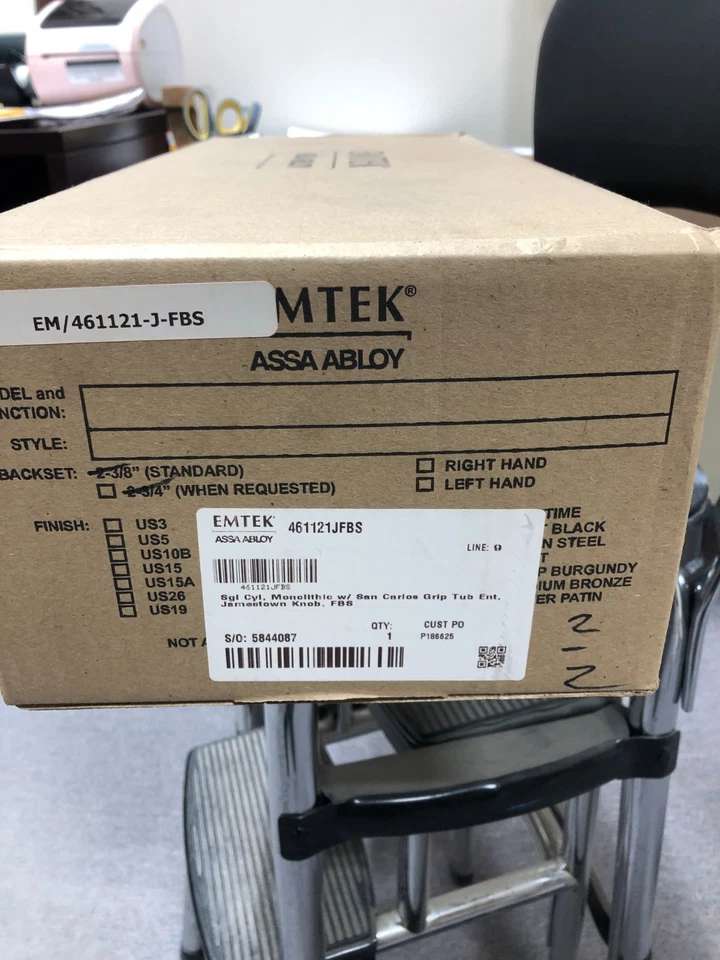 Emtek 461121JFBS matte black San Carlos Monolithic Tubular Entry Set - Image 2 of 2