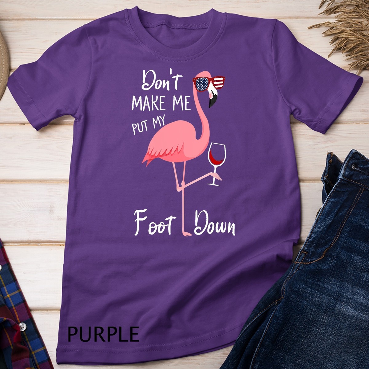 ladies pink flamingo t shirt