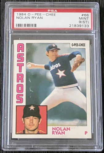 1984 OPC O-PEE-CHEE BASEBALL NOLAN RYAN CARD #66 GRADED PSA 9 (ST) MINT ASTROS