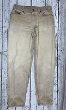 VTG Levi's 560 Loose Fit Tapered Leg Tan Khaki Denim Distressed Jeans - 34 x 34