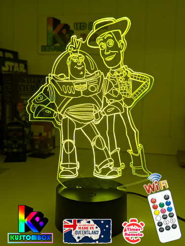 BUZZ AND WOODY TOY STORY 3D LED Battery USB Night Light Colour Change Room Lamp - Picture 4 of 8
