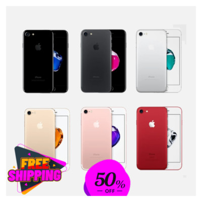 Apple iPhone 7 -32GB 128GB- Unlocked Verizon LTE T-Mobile Gold/Jet Black iOS