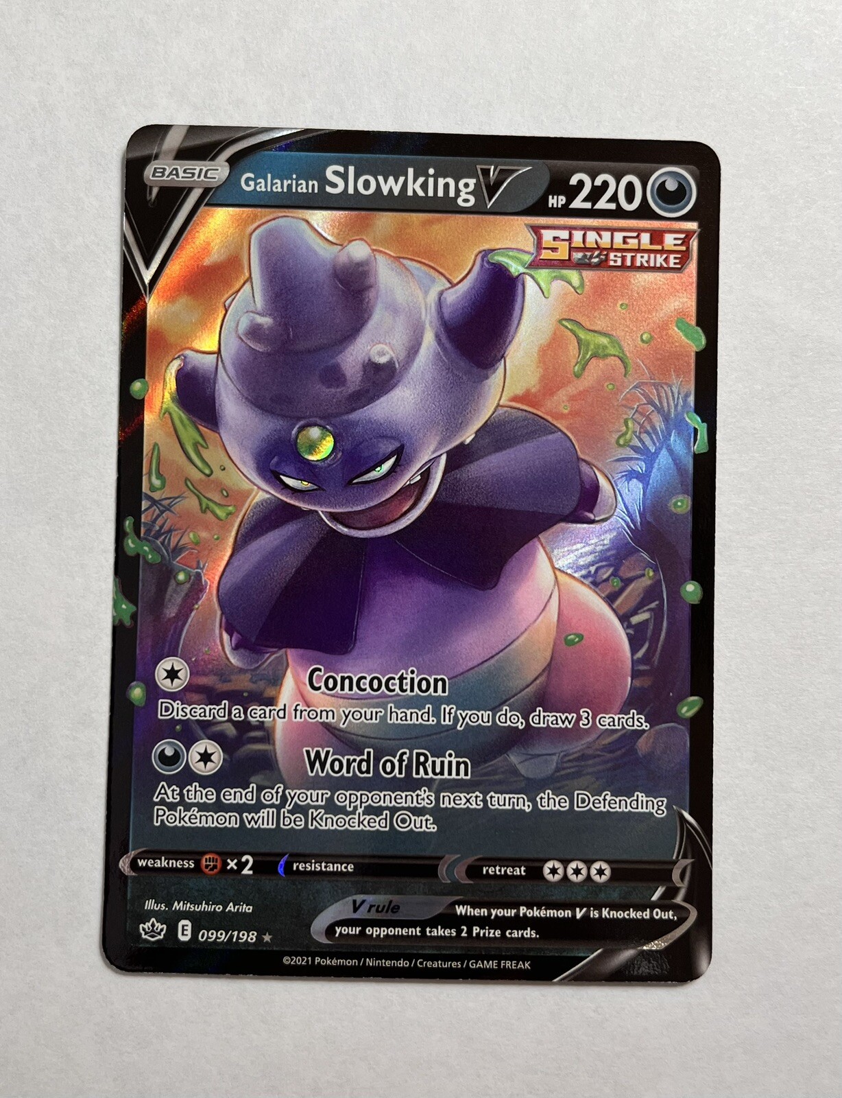 Galarian Slowking V - 099/198 Ultra Rare Chilling Reign Pokemon TCG Near Mint