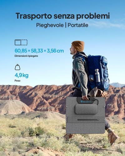 BLUETTI Pannello Solare 200W/350W Per Campeggio, Viaggio,Domestico, Fuori Rete - Imagen 32 de 42