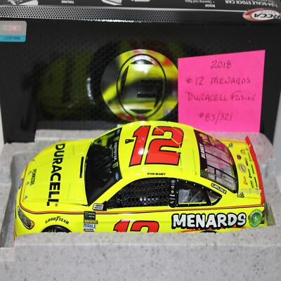 RYAN BLANEY 2018 ELITE #12 MENARDS DURACELL FORD /321 MADE XRARE!