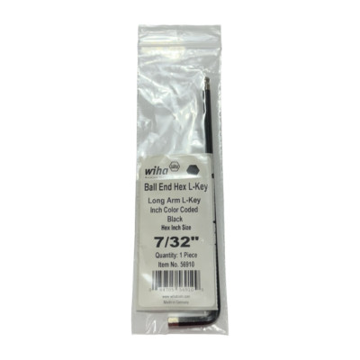 Wiha 7/32'' Ball End Hex Long Arm L-Key Color Coded Black