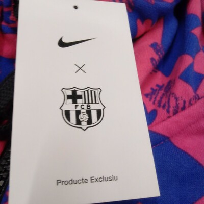 Nike F.C. Barcelona Mens XXL Full Zip graphic Hoodie pink Sweater