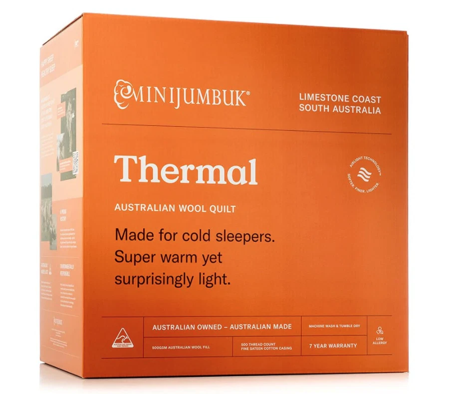 New Australian Made Minijumbuk 500gsm Thermal Wool Winter Quilt