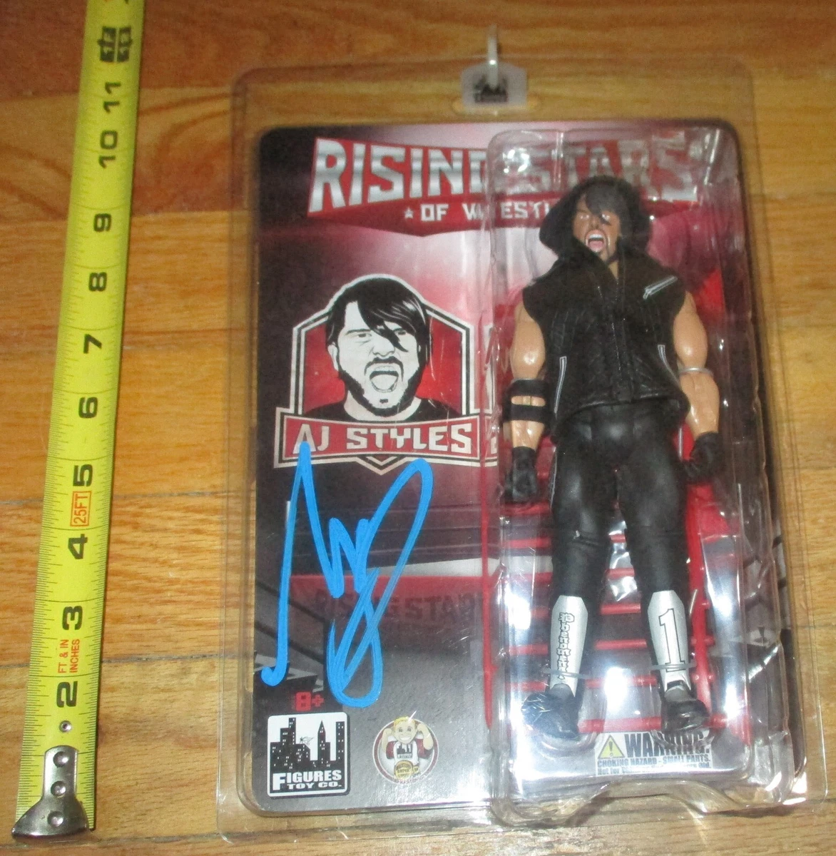 FTC AJ Styles Rising Stars Wrestling Figure Signed JSA COA WWF WWE