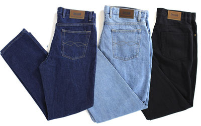 NEU HERREN BASIC STRAPAZIERFÄHIG REGULAR GERADE PASSFORM DENIM JEANS STRAPAZIERFÄHIG 30''-48''