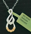GENUINE DIAMOND NECKLACE .925 Sterling Silver - NEW WITH TAG — photo 1