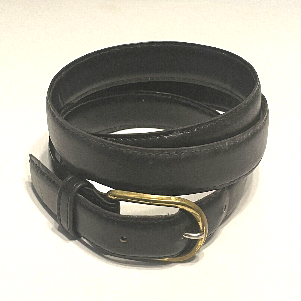 Vintage FIRENZE Italian Genuine Cowhide Leather Belt Black 