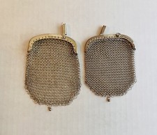 Set of 2 Vintage Silver Mesh Coin Purses 50gr