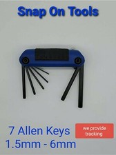 Snap On Tools Folding Metric Hex Wrench Set Plastic Handle Awmef7k -7 Keys New