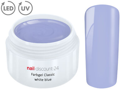 Color UV Gel LED FARBGEL WHITE BLUE French Modellage Nail Art Design Nagel Blau