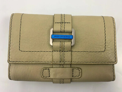 Piquadro Wallet New Beige Tan Leather Tri-Fold Women's One Size Credit Card Coin