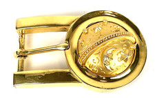 Vintage Women's Vicenza Belt Buckle Gold Celestial Metal Sun Moon Stars