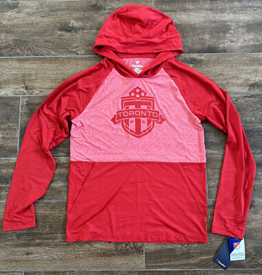 FANATICS Toronto FC MLS Soccer RED Hooded Pullover T SHIRT
