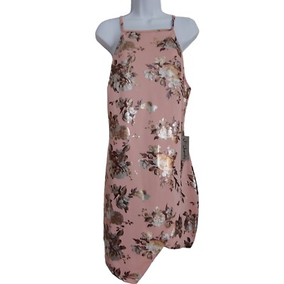 J. For Justify Pink Metallic Floral Sleeveless Summer Dress XL