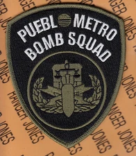 Pueblo Police Department PPD Pueblo Metro Bomb Squad PMBS ~4" Duty patch m/e