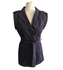 Add London 100% Wool Sleeveless Belted Blazer Size Small Womens
