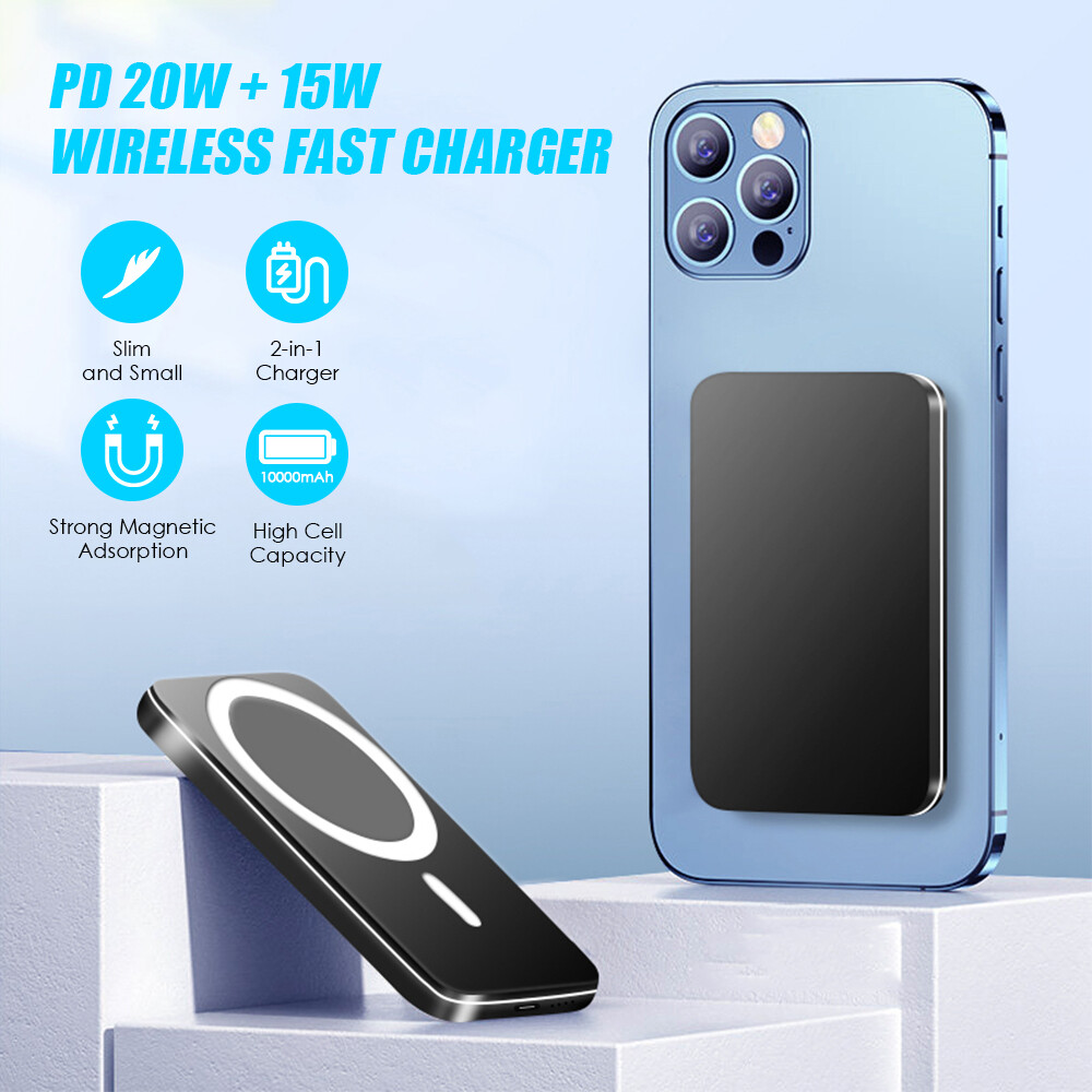 10000mAh Magnetic Wireless Power Bank for iPhone IOS MagSafe Backup Fast Charger-image