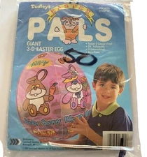 Dudley’s Giant 3-D Inflatable Easter Egg Vintage NOS New In Package Easter Bunny