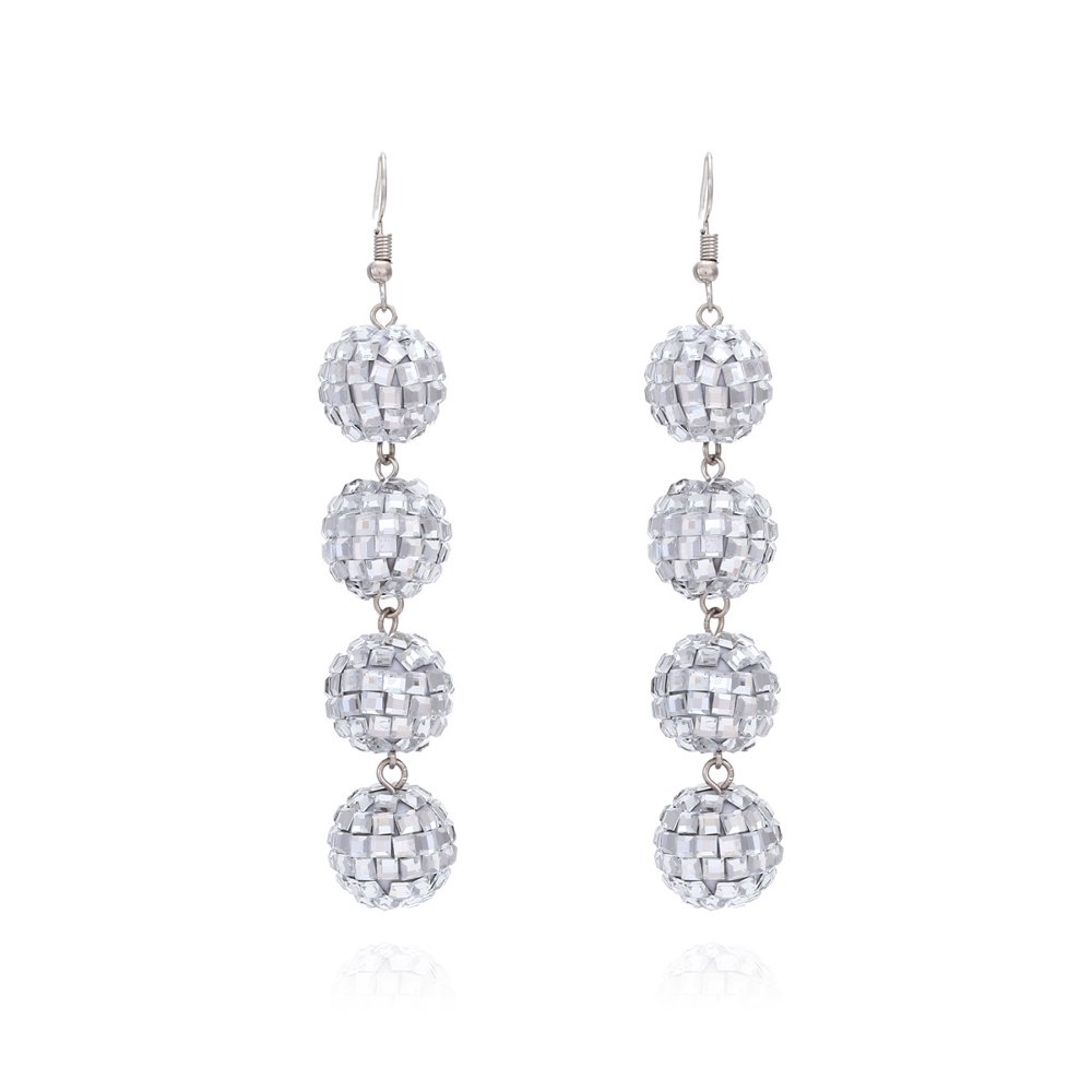 1 Pair Disco Ball Earrings Women Mirror Ball Earrings Vintage Earrings