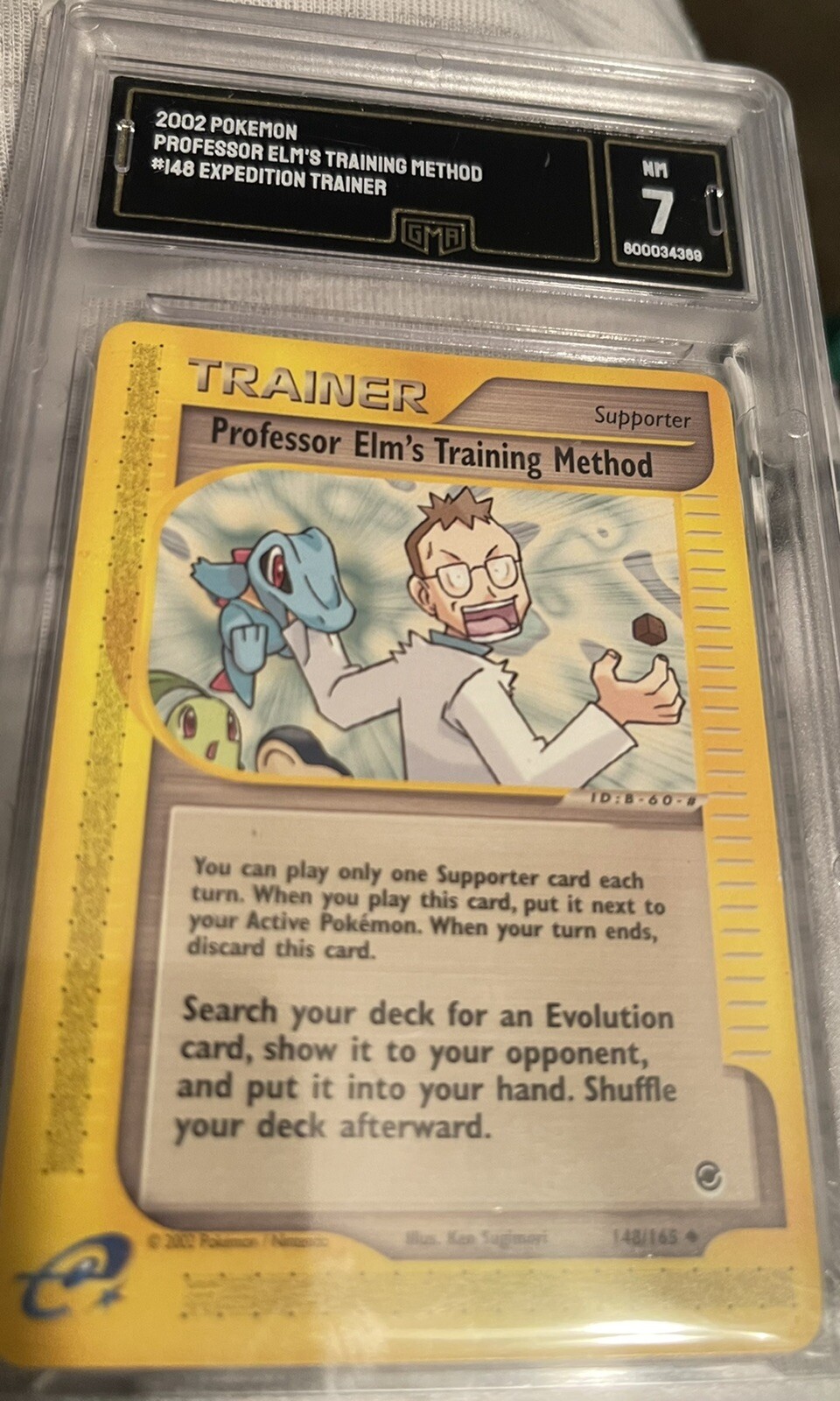 2002 Pokemon Expedition #148 Professor Elm's Training Method PSA 7