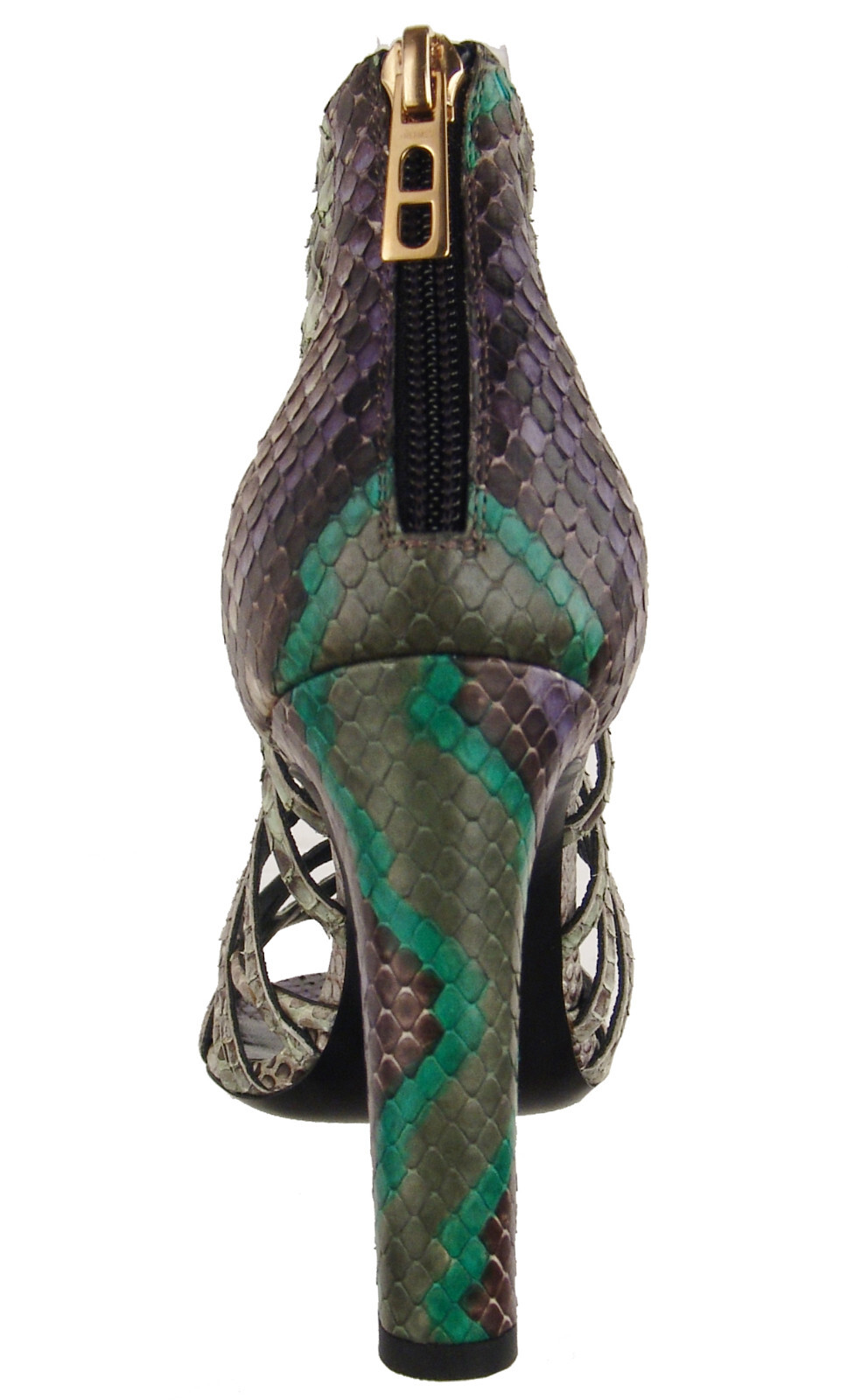 Hermes Multicolor Python Open Toe Cage Sandals Pu… - image 5