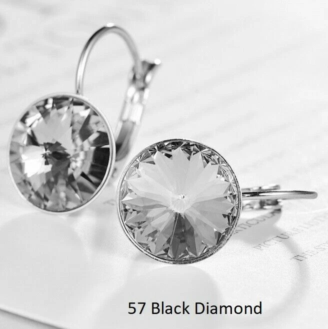 Glam Ohrringe mit Swarovski Rivoli Kristallen 14 mm Handgefertigt in Deutschland - Bild 3 von 4