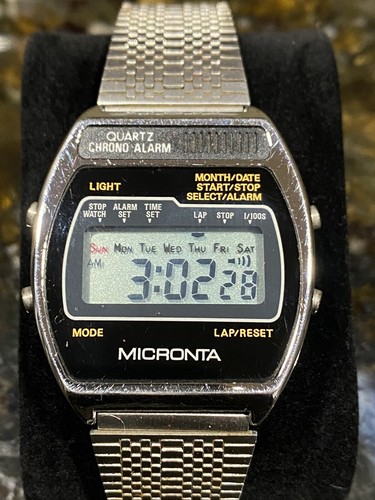 Vintage Radio Shack MICRONTA Chrono•Alarm Digital Watch Works Great - Picture 1 of 7