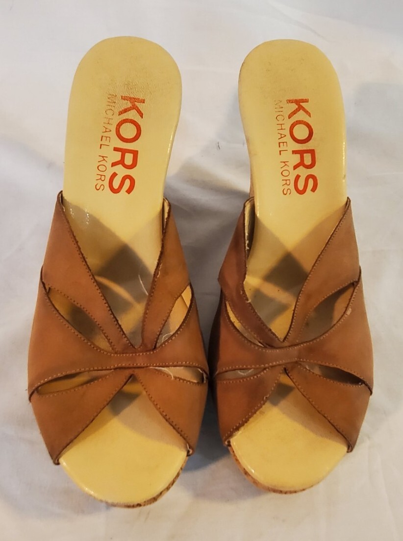 Leather Sandals Michael Kors Flip Flops Womens Yellow HOT Flat