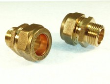 European Monobloc Mixer Tap Connector Tail Adaptors (Pair) 15mm x 3/8" BSP