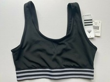 adidas AG 3S Bralette Adigirl 3 Stripe Sports Bra Black Womens Large L New NWT