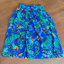 Vintage 70s 80s College Town Skirt P S-M Tropical Colorful