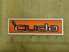 Vintage Mopar 'Cuda orange sticker decal 6.5"x1.7"