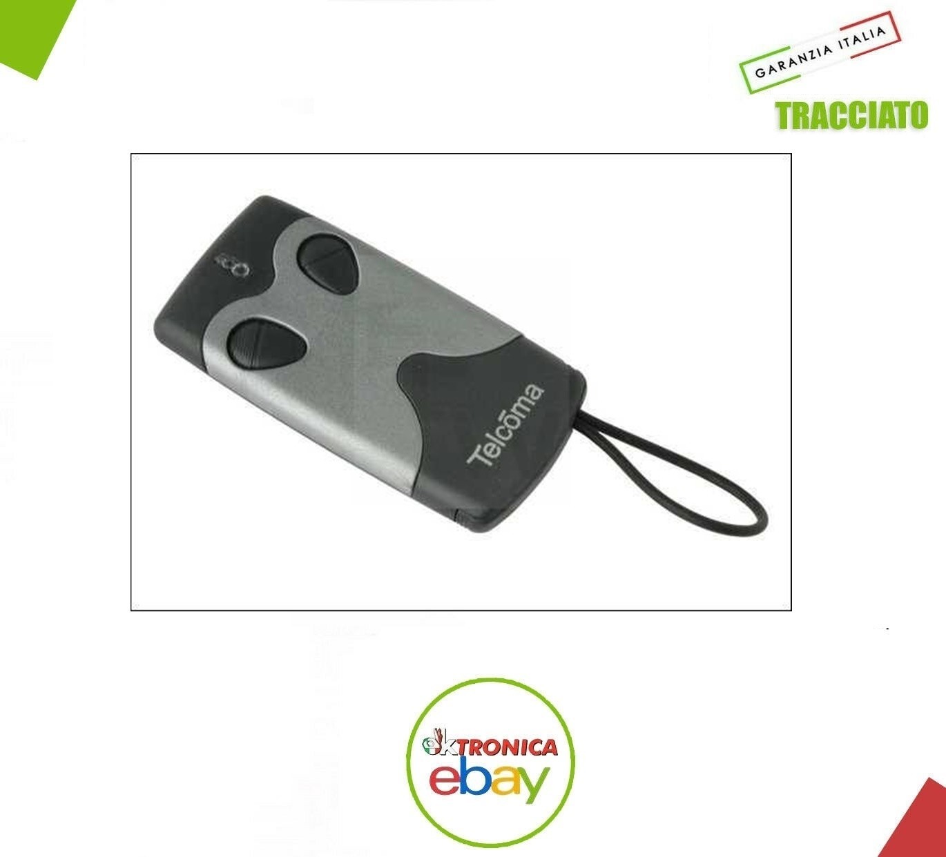 Telecomando Telcoma Noire 2 Originale 433 MHz Rolling Code a 2 Tasti