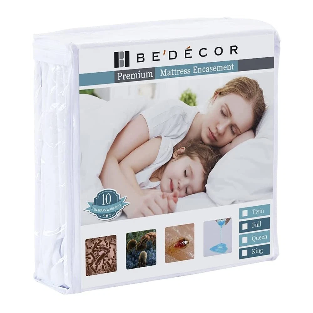 Set of 2 Zippered Queen Mattress Protector Cover for 3"-6" Depth Mattress,Ful...