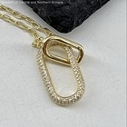925 Sterling/Vermeil Pearl Stud Earrings & 16.5-18.5" CZ Pendant Necklace 4.9g — photo 3